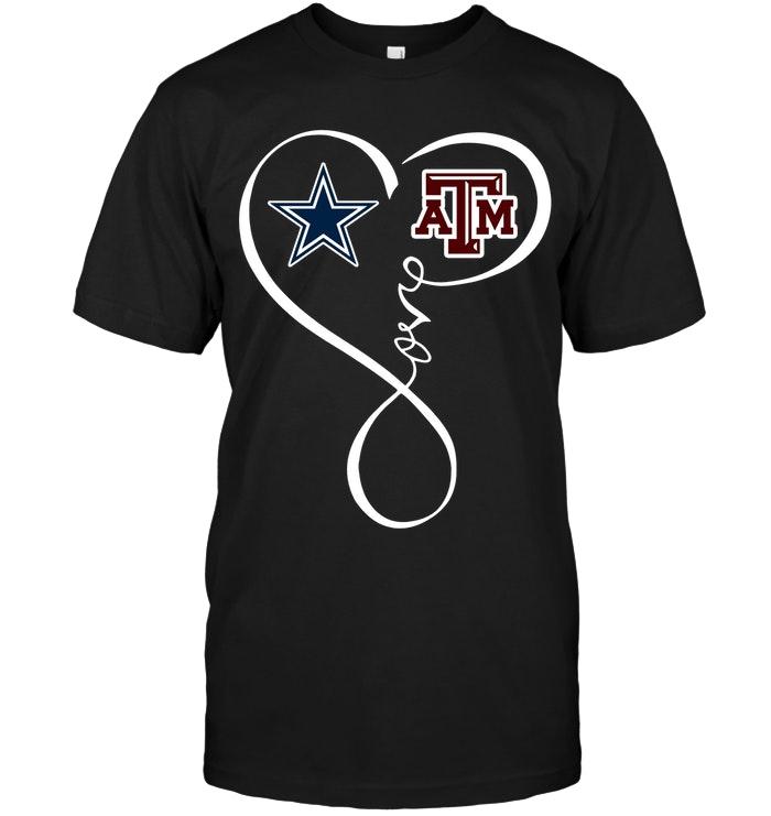 Dallas Cowboys Texas A&m Aggies Love Heart Shirt