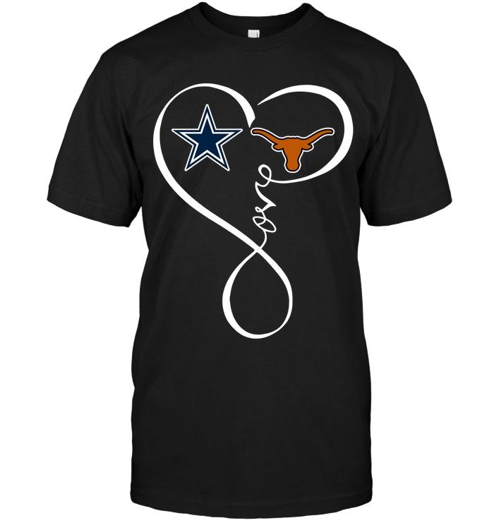Dallas Cowboys Texas Longhorns Love Heart Shirt