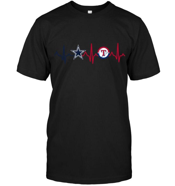 Dallas Cowboys Texas Rangers  Heartbeat Shirt