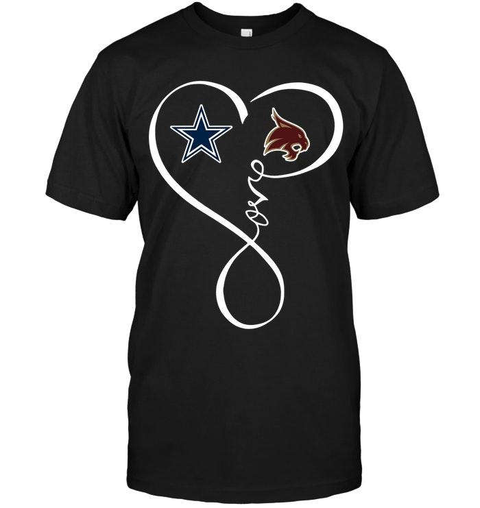 Dallas Cowboys Texas State Bobcats Love Heart Shirt