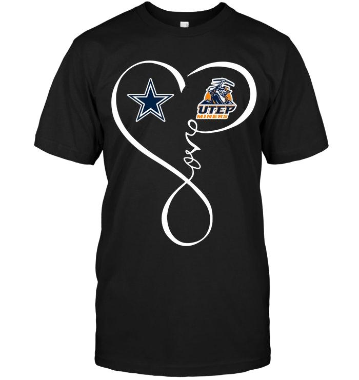 Dallas Cowboys Utep Miners Love Heart Shirt