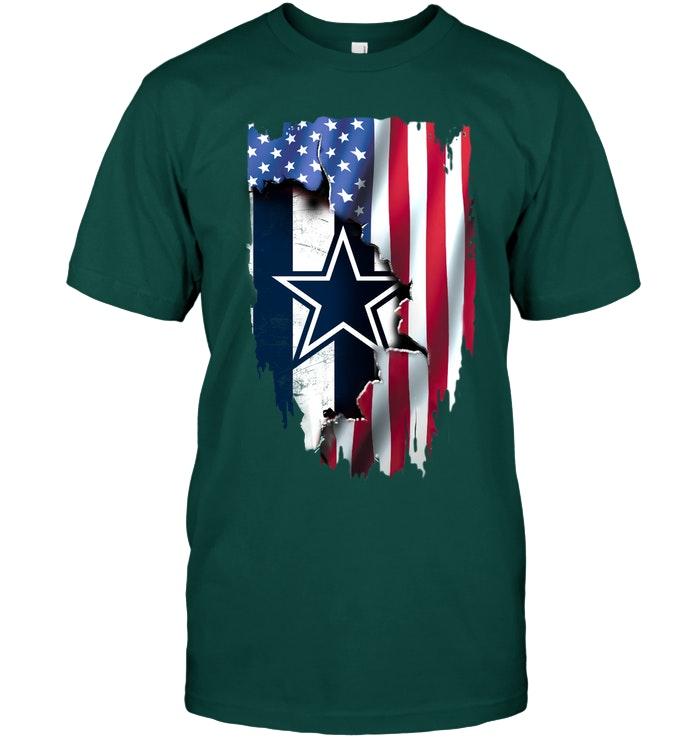 Dallas Cowboys Flag Ripped American Flag Shirt