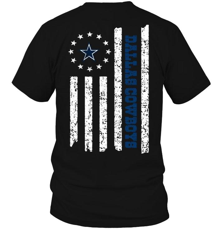 Dallas Cowboys Star American Flag On Back Shirt