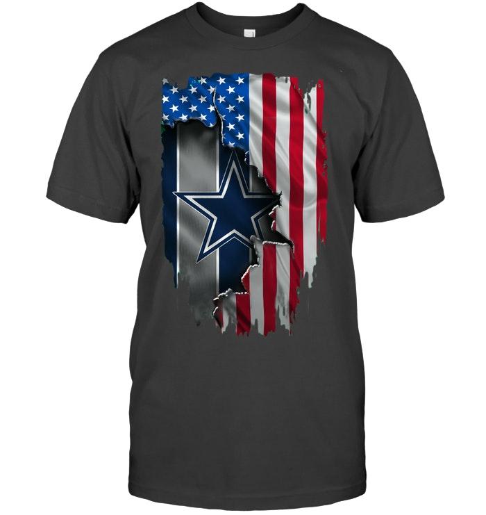 Dallas Cowboys Ripped American Flag Shirt