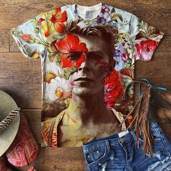 David Bowie Flower 3d Printed Shirt