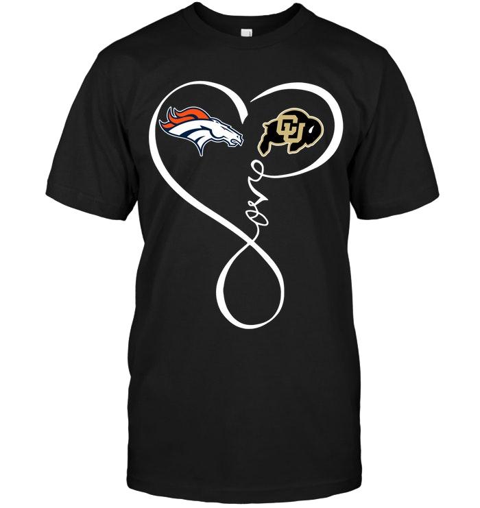 Denver Broncos Colorado Buffaloes Love Heart Shirt