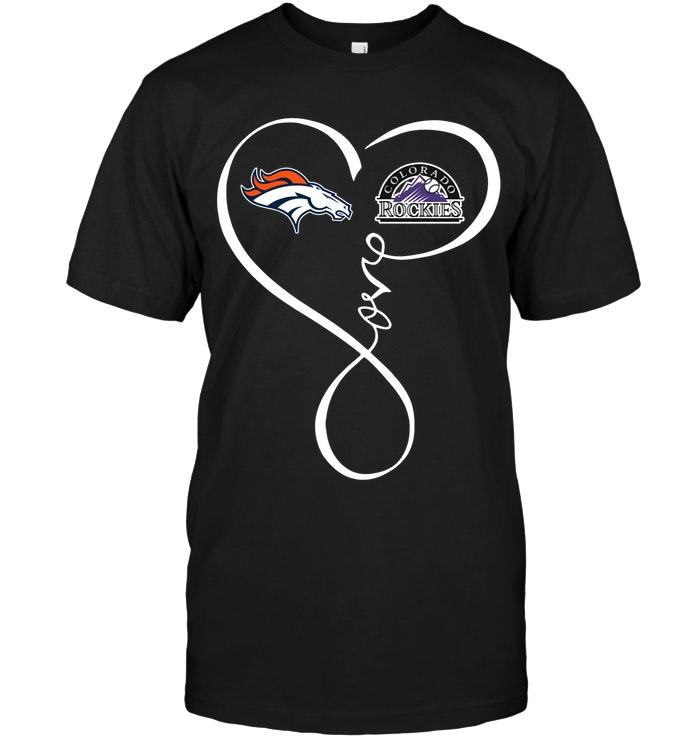 Denver Broncos Colorado Rockies Love Heart Shirt