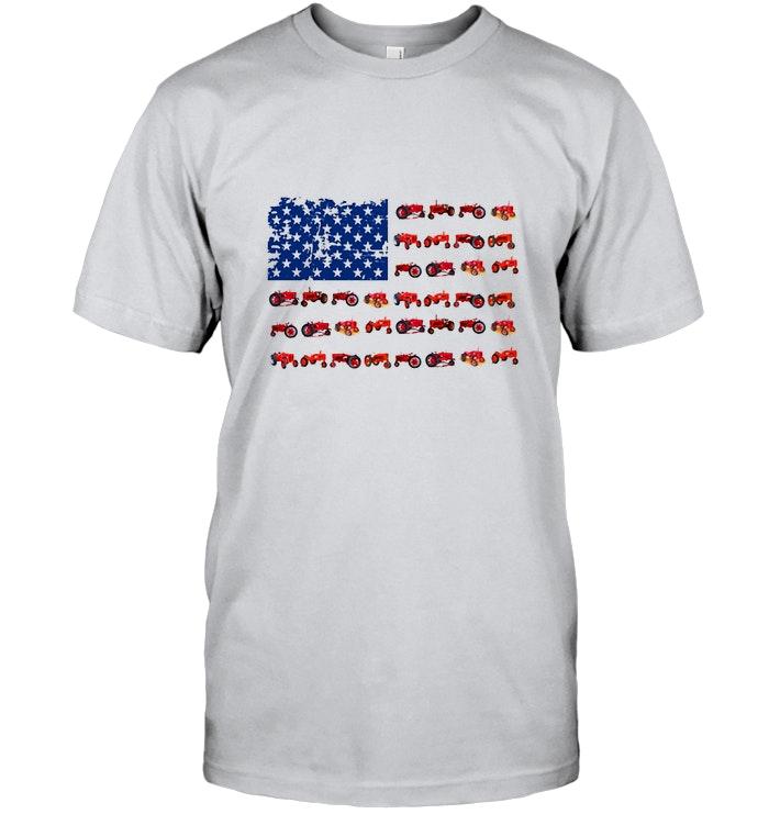 Farmer Tractor 4th July American Flag Shirt