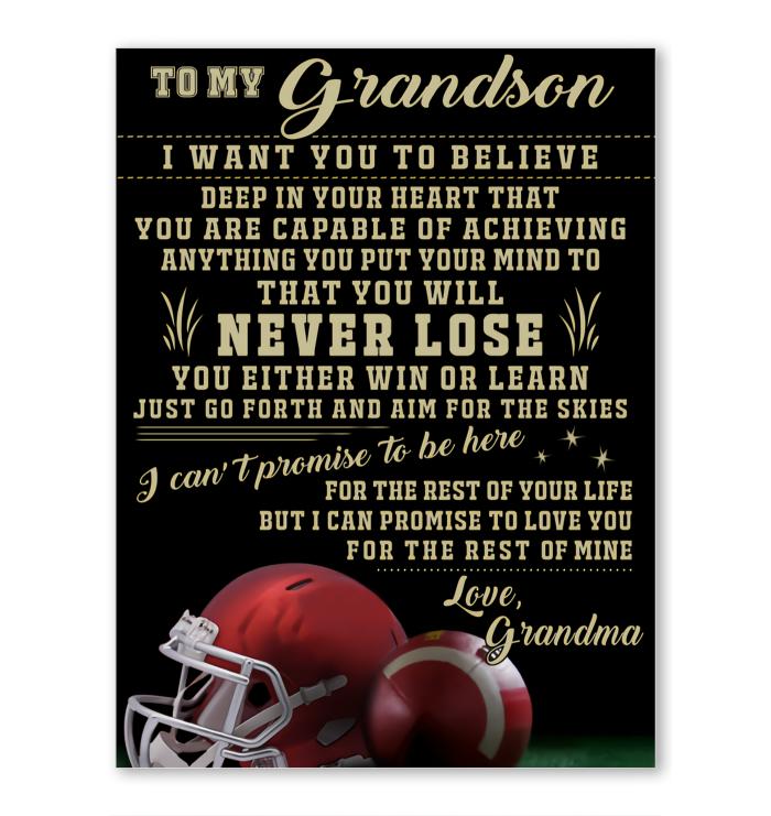 Football Grandma To Grandson Love You For The Rest Of My Life Poster