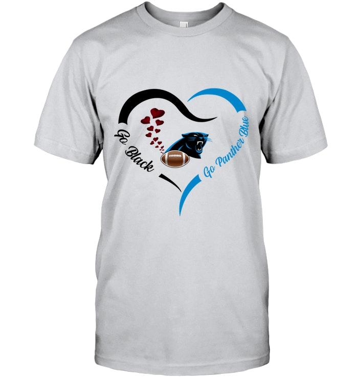 Go Black Go Panther Blue Carolina Panthers Fan Heart Shirt