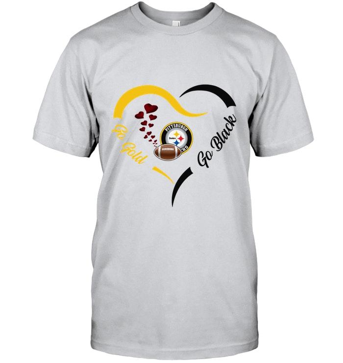 Go Gold Go Black Pittsburgh Steelers Fan Heart Shirt