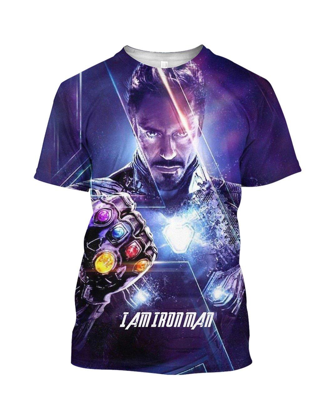 I Am Iron Man Infinity Gauntlet Avengers Endgame Full 3d Shirt