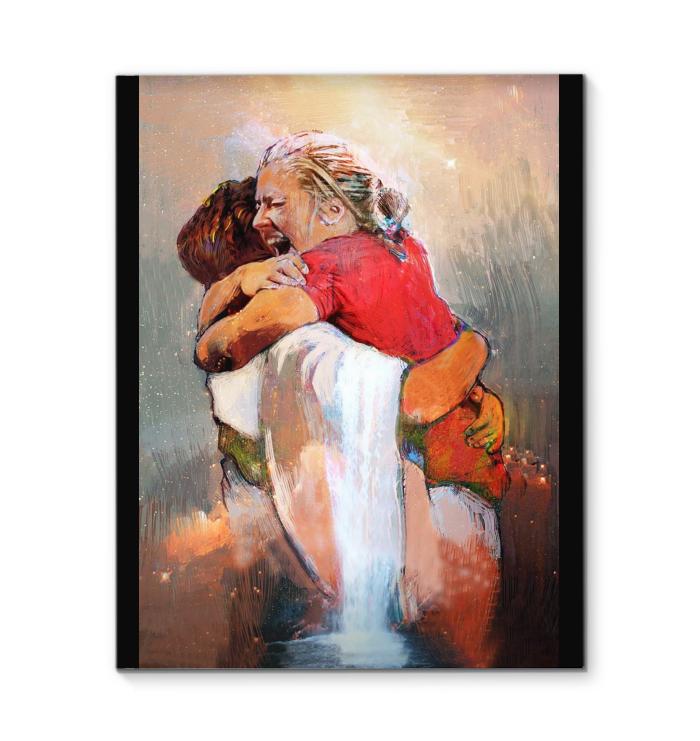 Jesus Hugs Grandma Canvas New Style