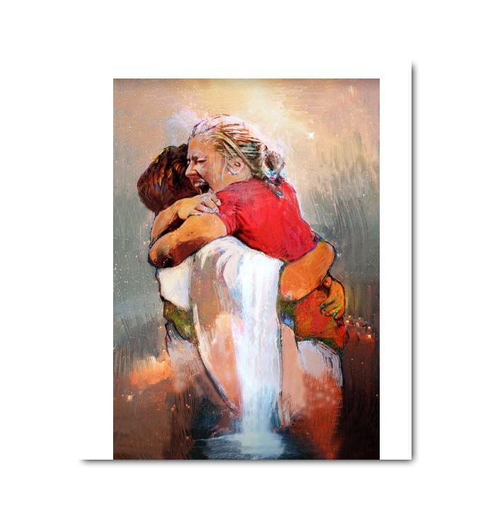 Jesus Hugs Grandma Canvas