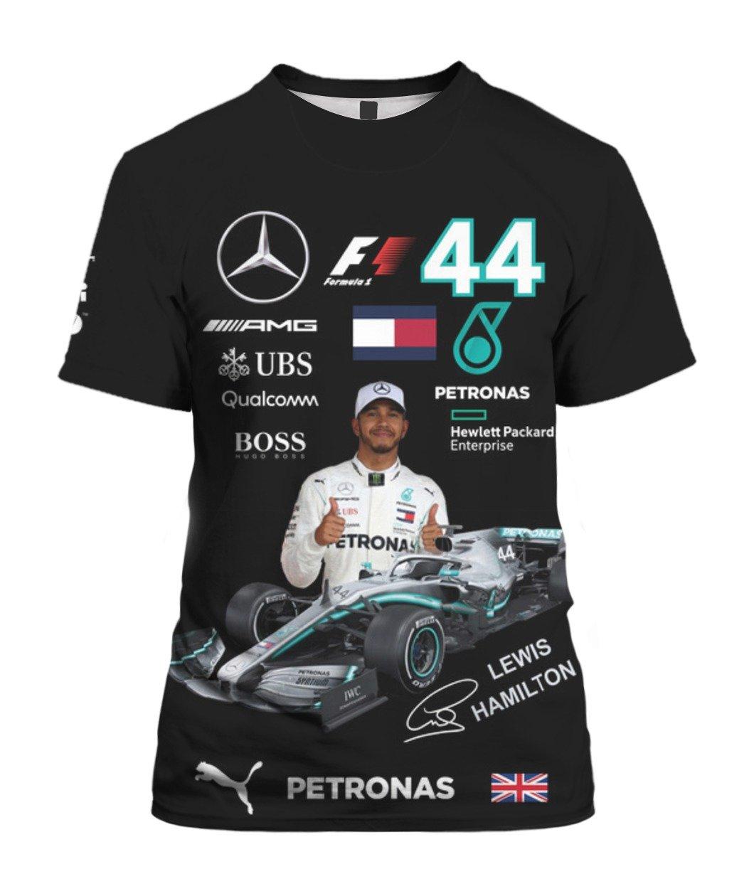 Lewis Hamilton Mercedes Signed 3d Printed Shirt