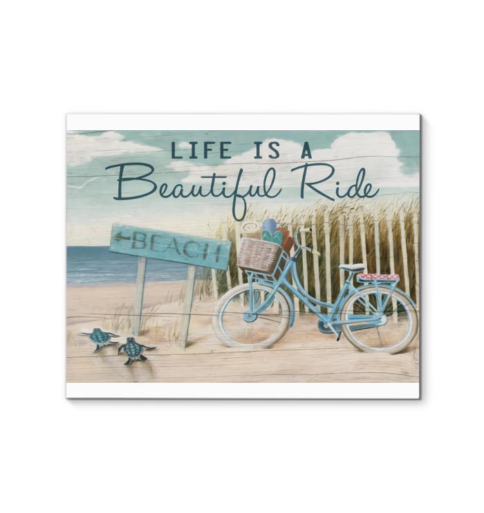 Life Is A Beautiful Ride Beach Bicycle Canvas