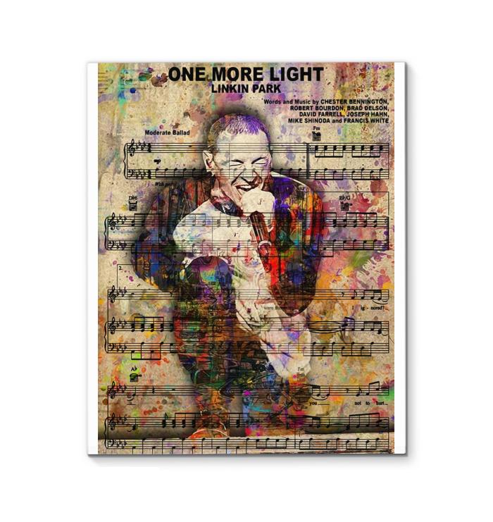 Linkin Park One More Light Chester Bennington Music Sheet Canvas