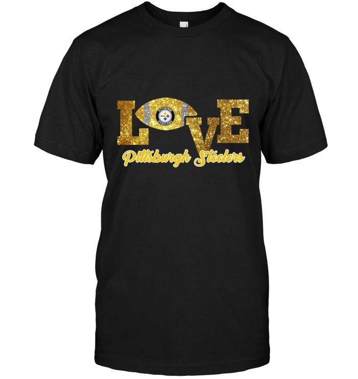 Love Pittsburgh Steelers Glittering T Shirt