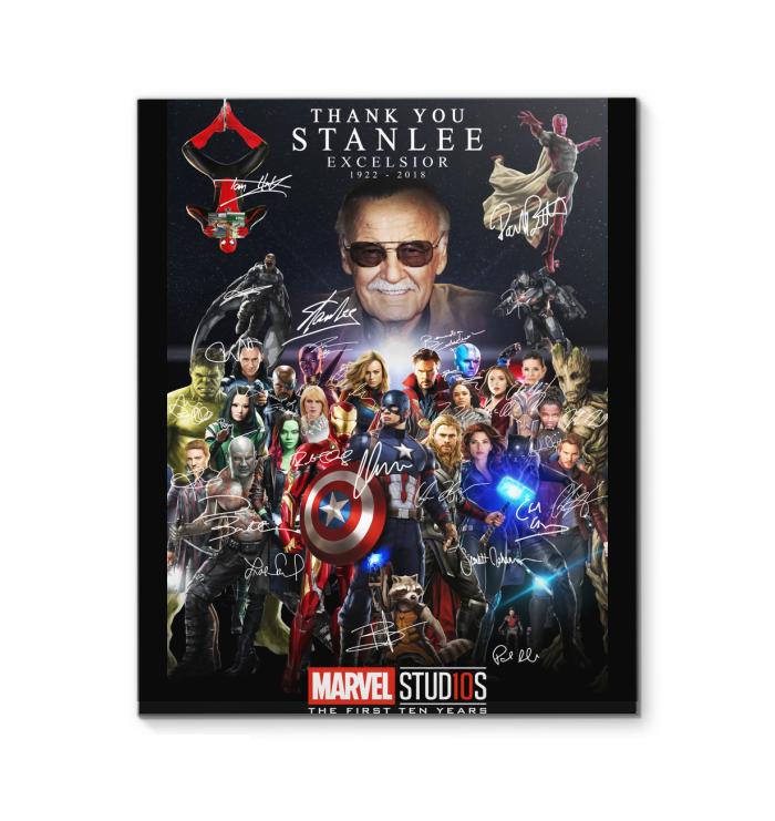 Marvel Studio Thank You Stan Lee Excelsior Actors Signed Canvas