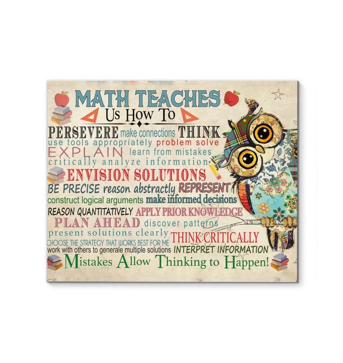 Math Teaches Us How To Owl Math Teacher Canvas