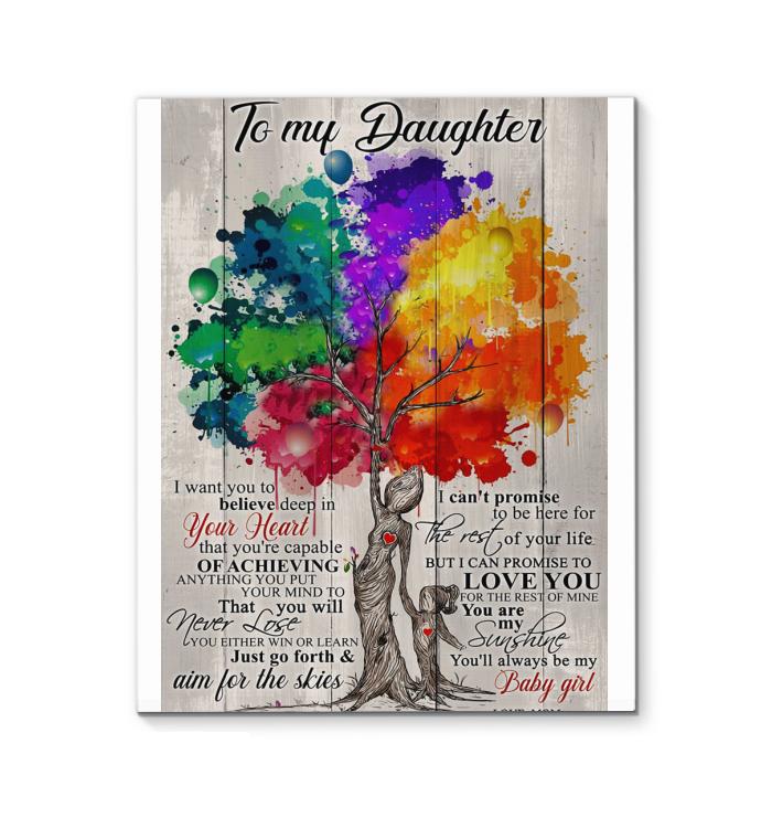 Mom To Daughter You Are My Sunshine Colorful Love Tree Of Mom And Daughter Canvas