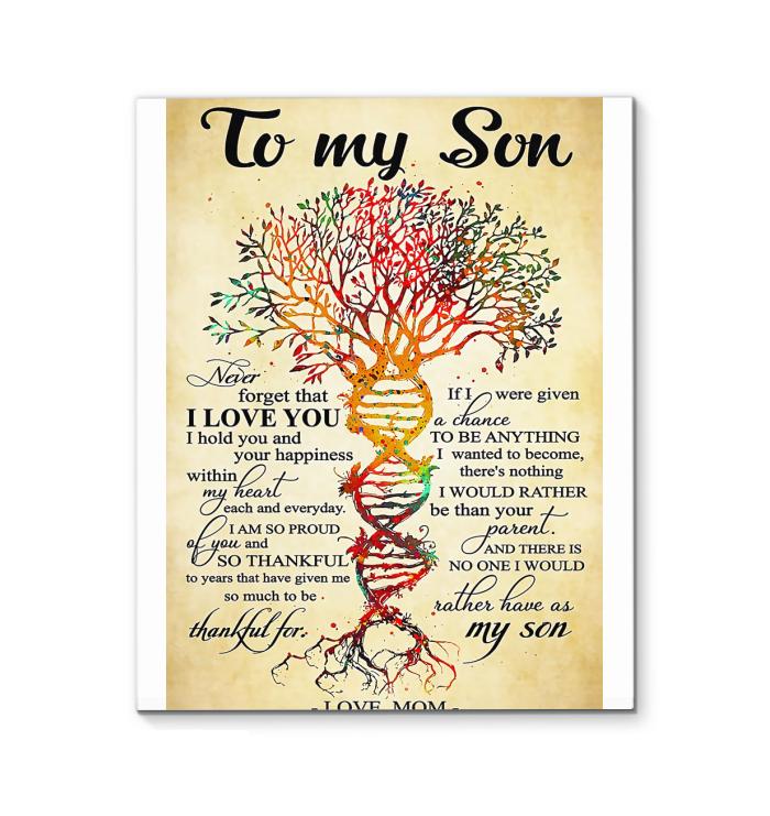 Mom To Son I Love You Dna Tree Canvas