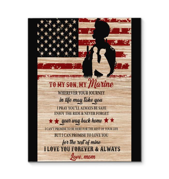 Mom To Son Marine I Love You Forever And Always Canvas