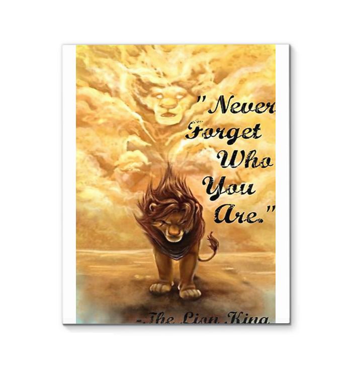 Never Forget Who You Simba And Mufasa Face Clouds The Lion King Canvas