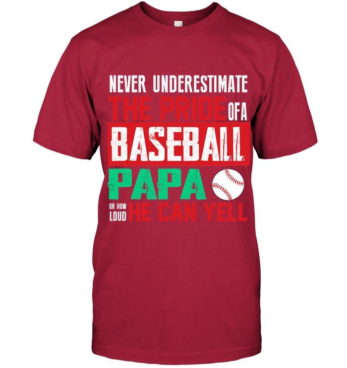Never Underestimate Pride Of A Baseball Papa Or How Loud He Can Yell Hoodie