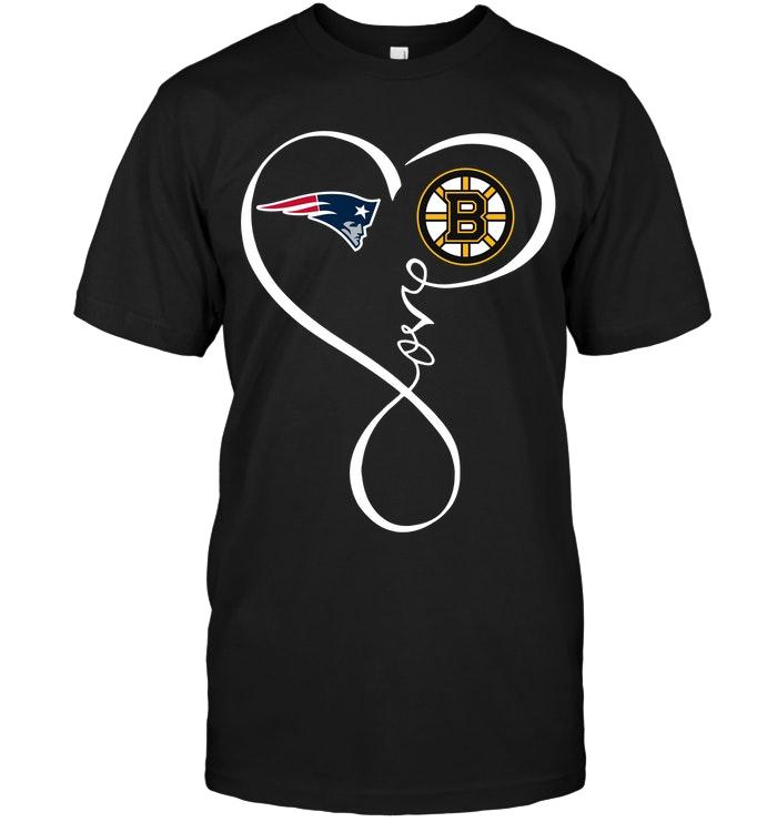 New England Patriots Boston Bruins Love Heart Shirt
