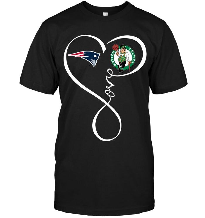 New England Patriots Boston Celtics Love Heart Shirt