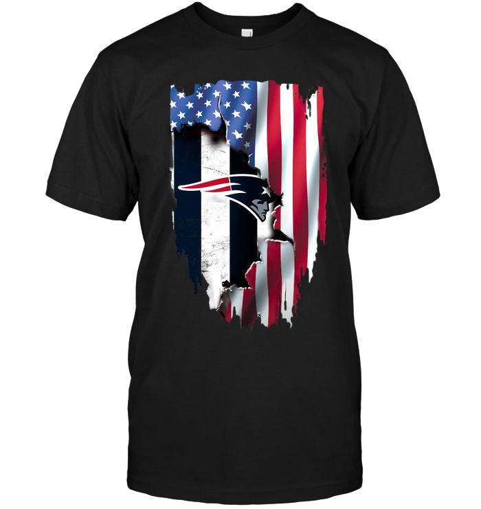 New England Patriots Flag Ripped American Flag Shirt