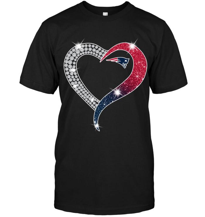 New England Patriots Glitter Diamond Heart Shirt