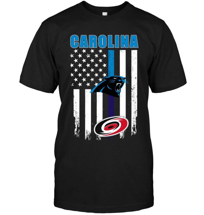 North Carolina Carolina Panthers Carolina Hurricanes American Flag Shirt