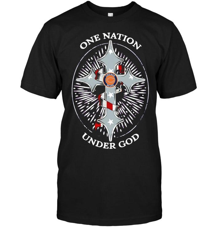 One Nation Under God Chicago Bears Jesus Cross T Shirt