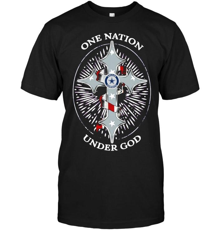 One Nation Under God Dallas Cowboys Jesus Cross T Shirt