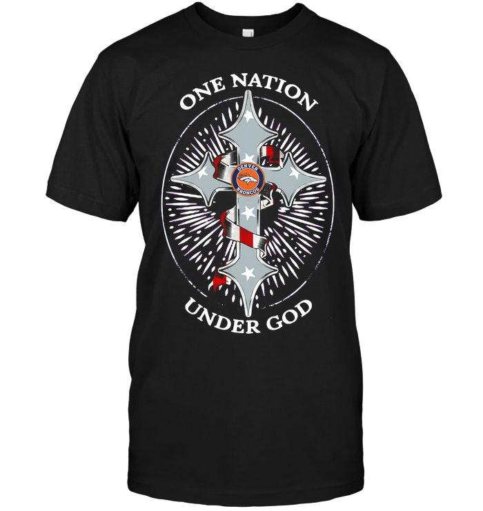 One Nation Under God Denver Broncos Jesus Cross T Shirt