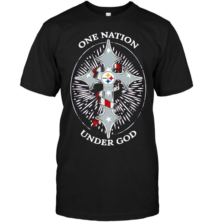 One Nation Under God Pittsburgh Steelers Jesus Cross T Shirt