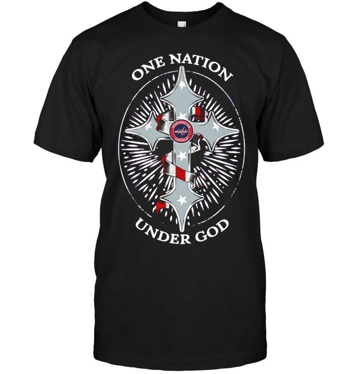 One Nation Under God Washington Capitals Jesus Cross T Shirt