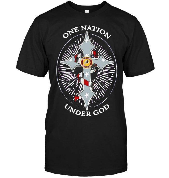 One Nation Under God Washington Redskins Jesus Cross T Shirt