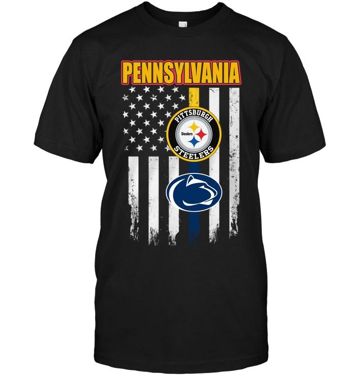 Pennsylvania Pittsburgh Steelers Penn State Nittany Lions American Flag Shirt