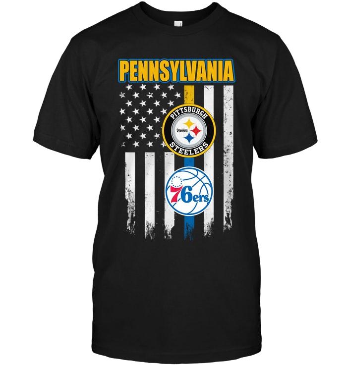 Pennsylvania Pittsburgh Steelers Philadelphia 76ers American Flag Shirt
