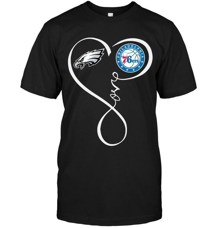 Philadelphia Eagles Philadelphia 76ers Love Heart Shirt
