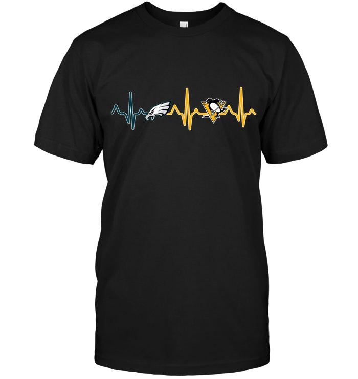 Philadelphia Eagles Pittsburgh Penguins Heartbeat Shirt