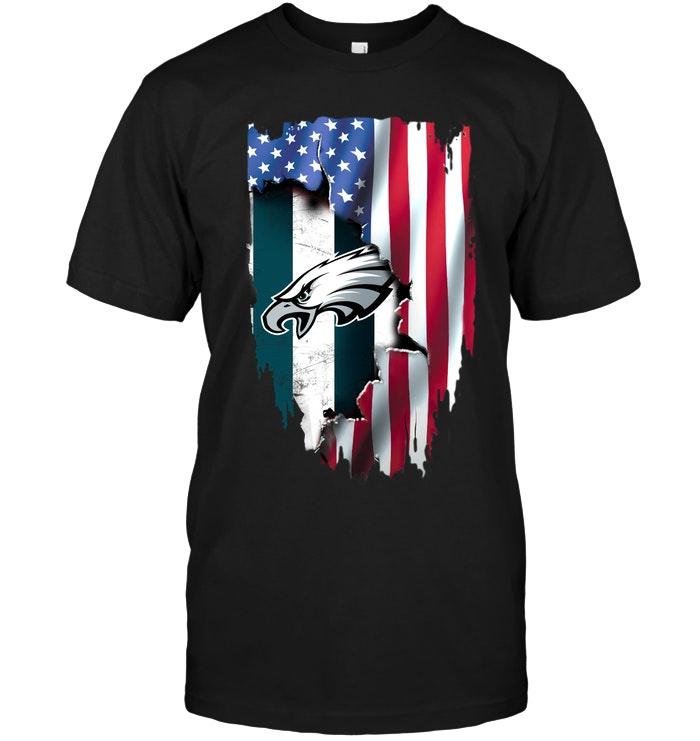 Philadelphia Eagles Flag Ripped American Flag Shirt