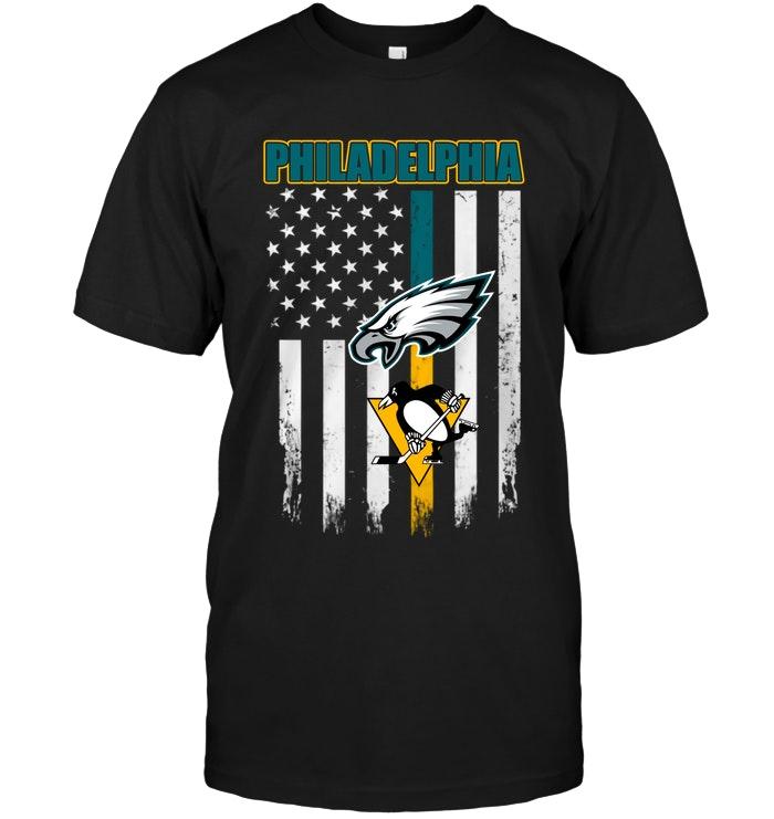 Philadelphia Philadelphia Eagles Pittsburgh Penguins American Flag Shirt
