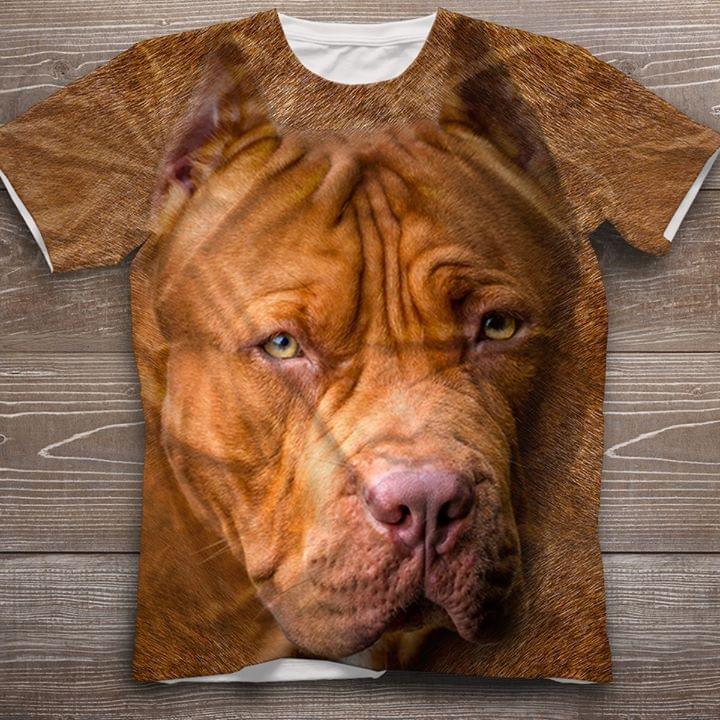 Pit Bull Terrier Face Eyes 3d Printed Shirt
