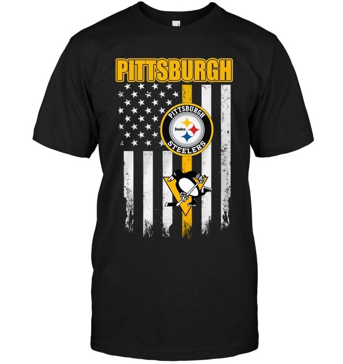 Pittsburgh Pittsburgh Steelers Pittsburgh Penguins American Flag Shirt