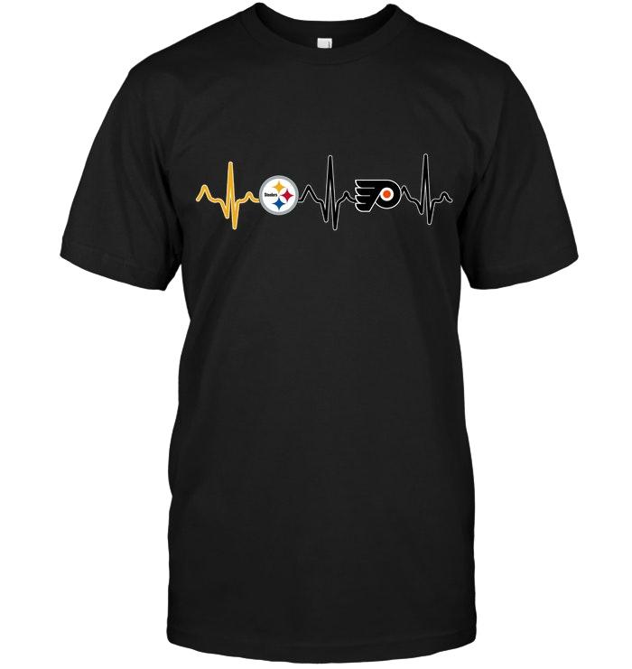 Pittsburgh Steelers  Philadelphia Flyers Heartbeat Shirt