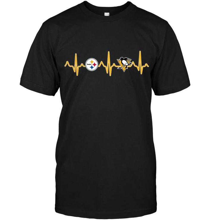 Pittsburgh Steelers  Pittsburgh Penguins Heartbeat Shirt